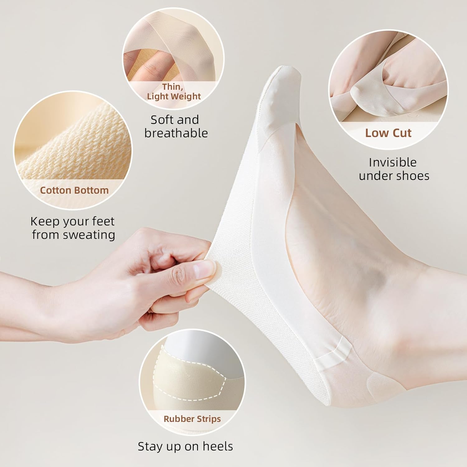 Caudblor 6 Pack Thin No Show S - Invisibility Sock Loafer avis et prix