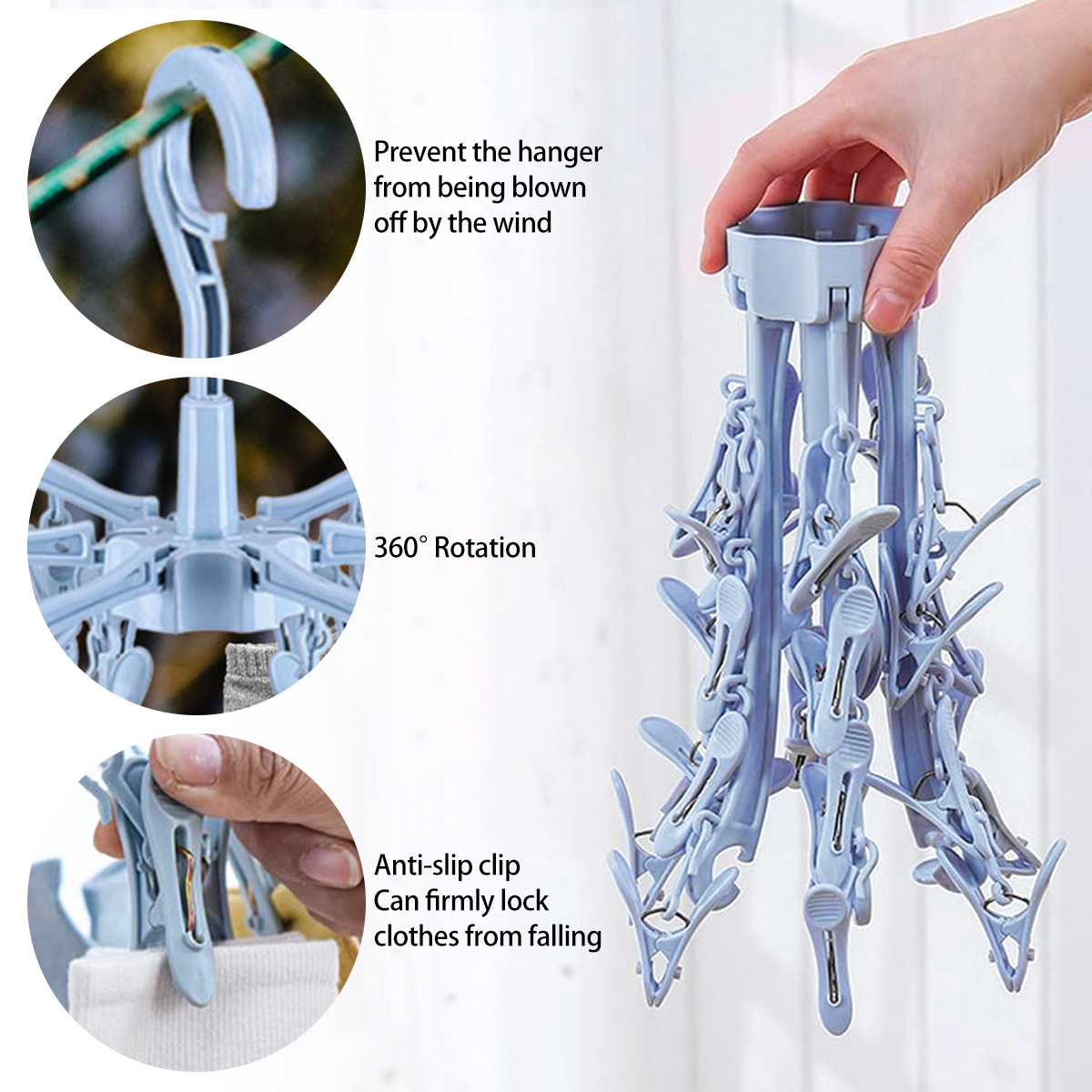 24 Clips Folding Clothes Dryer - Sock Organizer Tray avis et prix