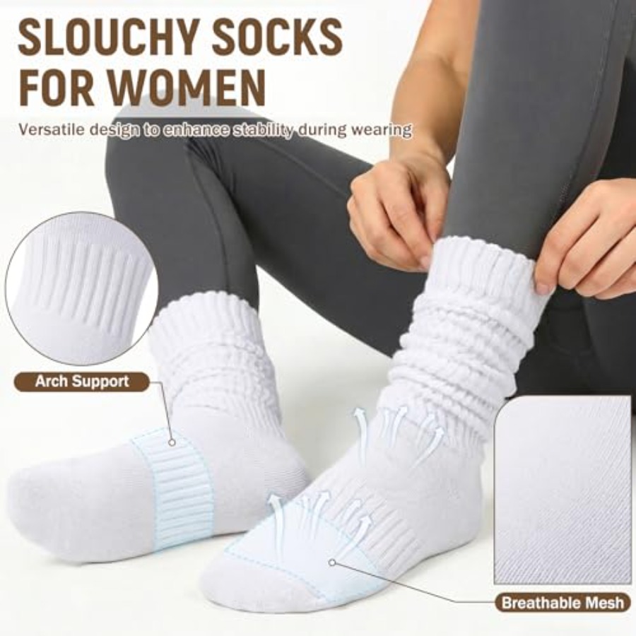 Chalier 5 Pairs Slouchy Socks  - Boot Sock Slouchy avis et prix