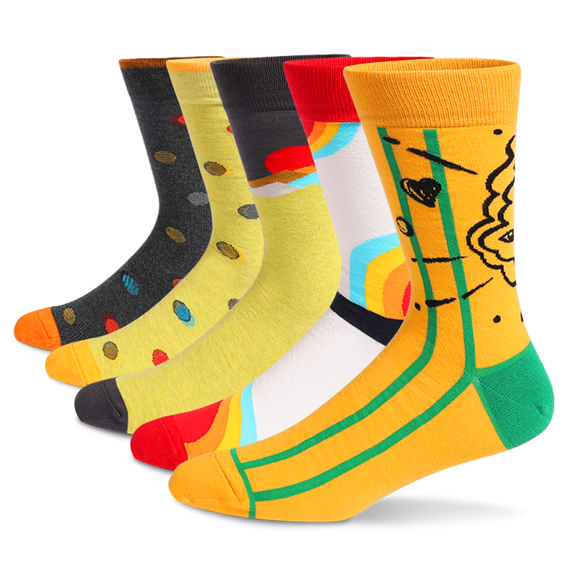 5Pairs Mens Fun Dress Socks, P - Cotton Crew Sock Pack avis et prix