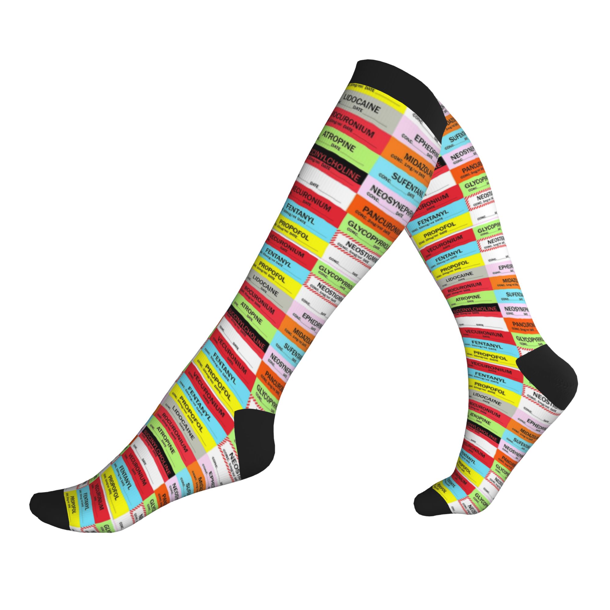 Novelty Printed Anesthesia Med - Compression Sock Medical avis et prix