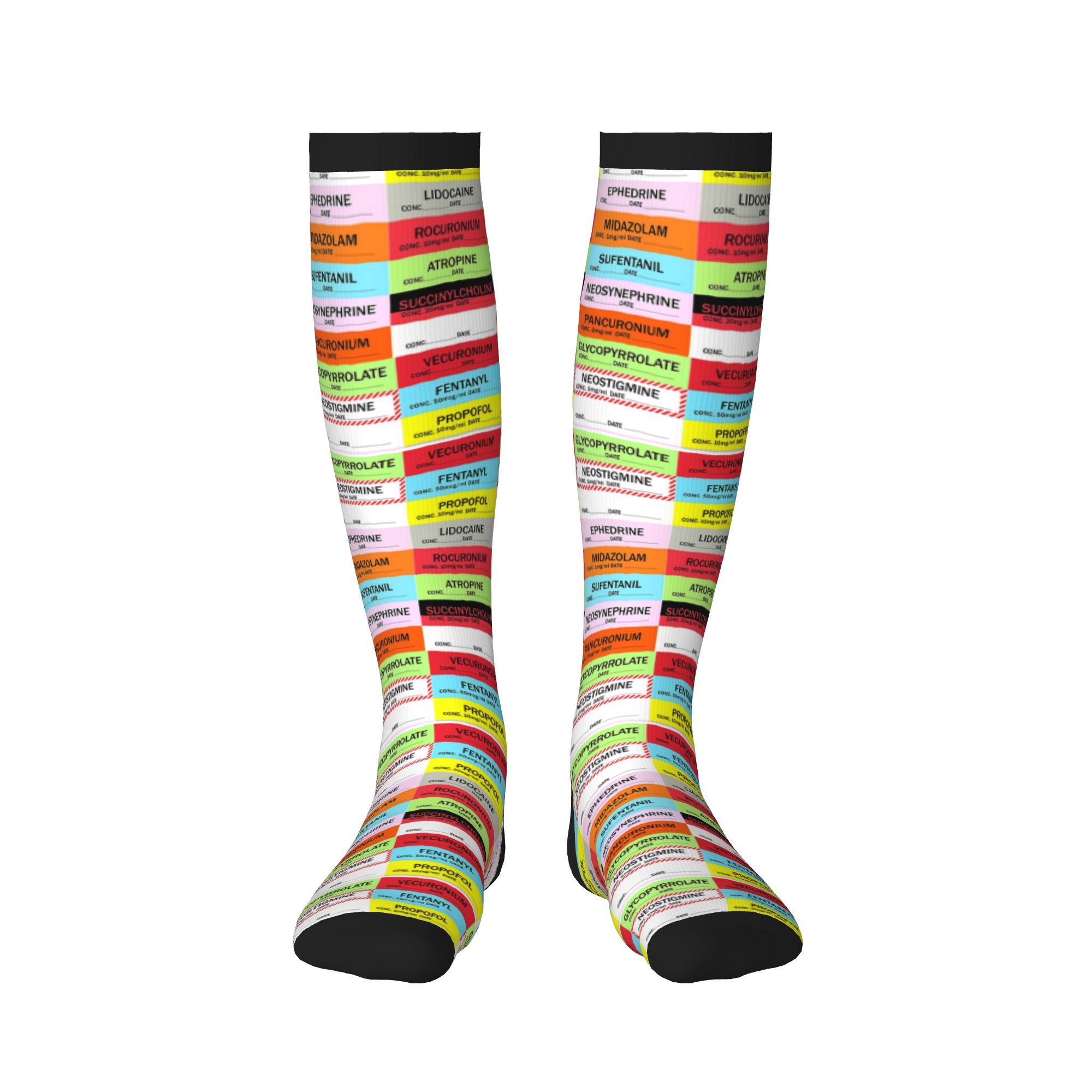Novelty Printed Anesthesia Med - Compression Sock Medical avis et prix