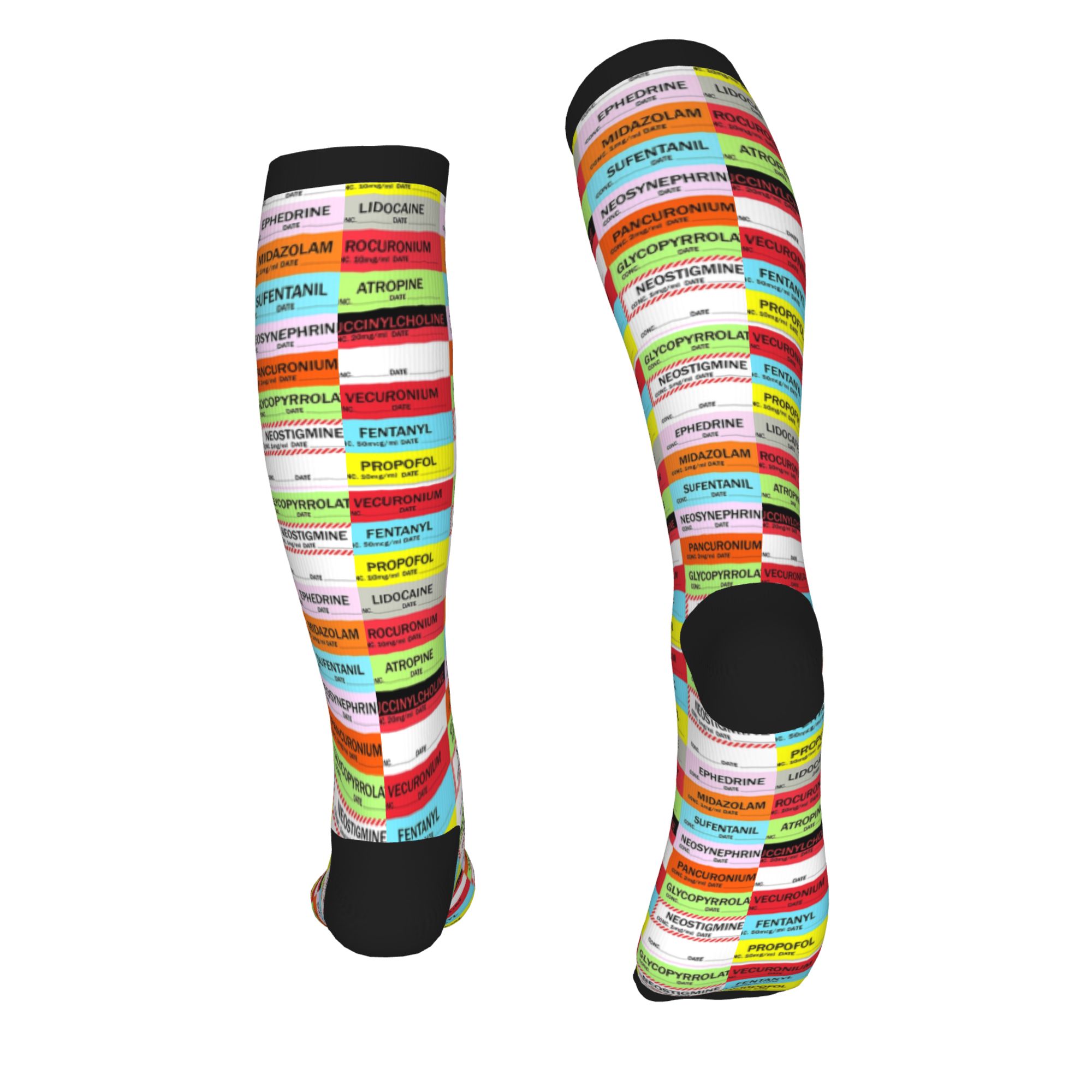 Novelty Printed Anesthesia Med - Compression Sock Medical avis et prix