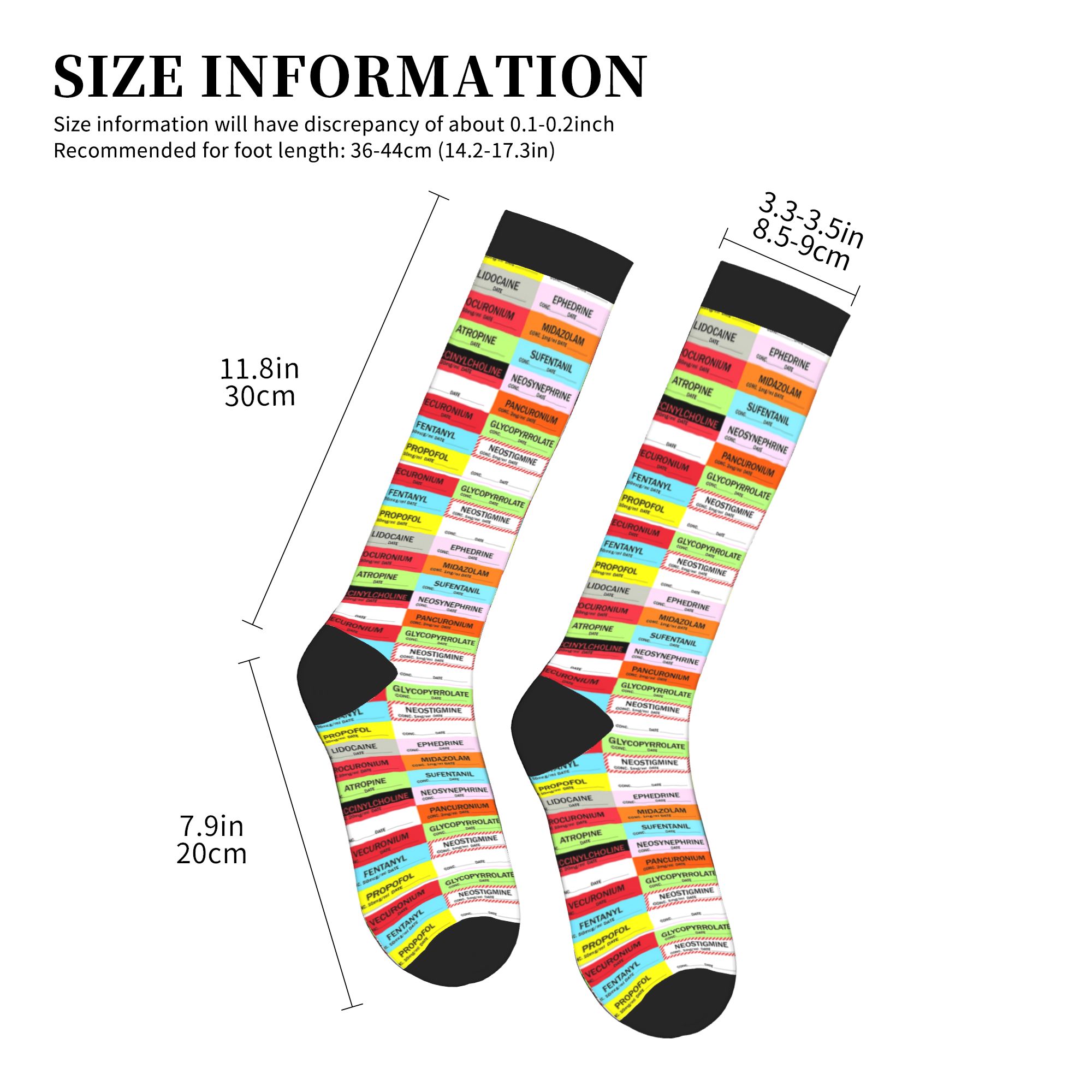 Novelty Printed Anesthesia Med - Compression Sock Medical avis et prix