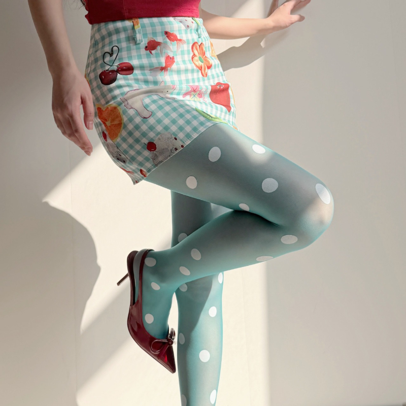 Retro Polka Dot Sheer Tights f - Tights Pantyhose Sheer avis et prix