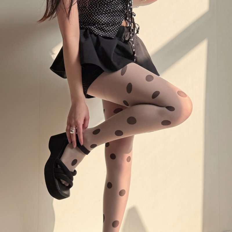 Retro Polka Dot Sheer Tights f - Tights Pantyhose Sheer avis et prix
