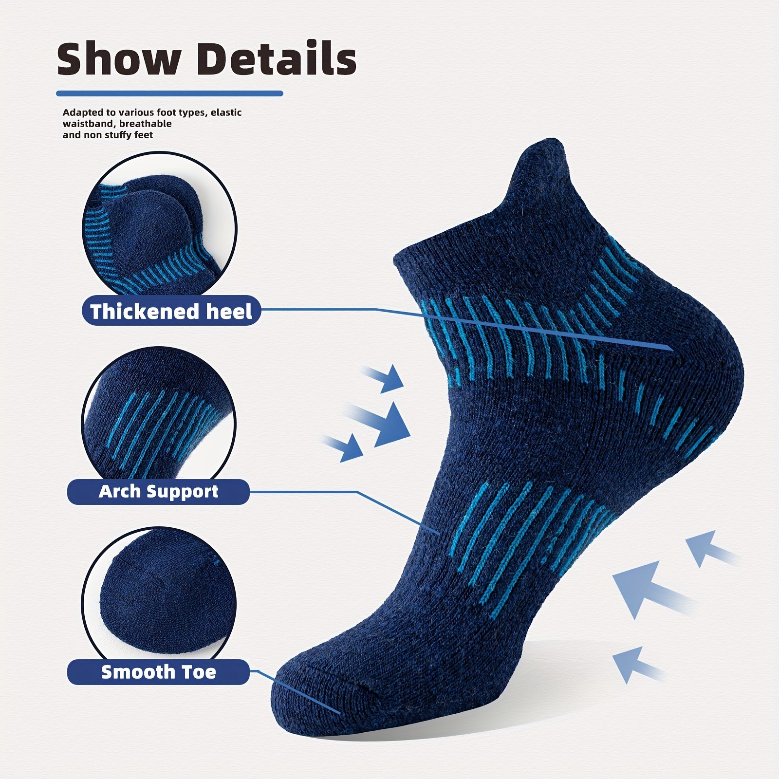 HOU  2026  5 Pairs Unisex Meri - Wool Hiking Sock avis et prix
