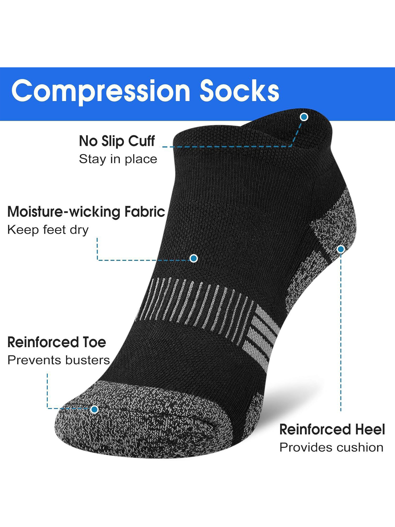 Men's Ankle Socks 6/12 Pairs B - Ankle Sock Low Cut avis et prix