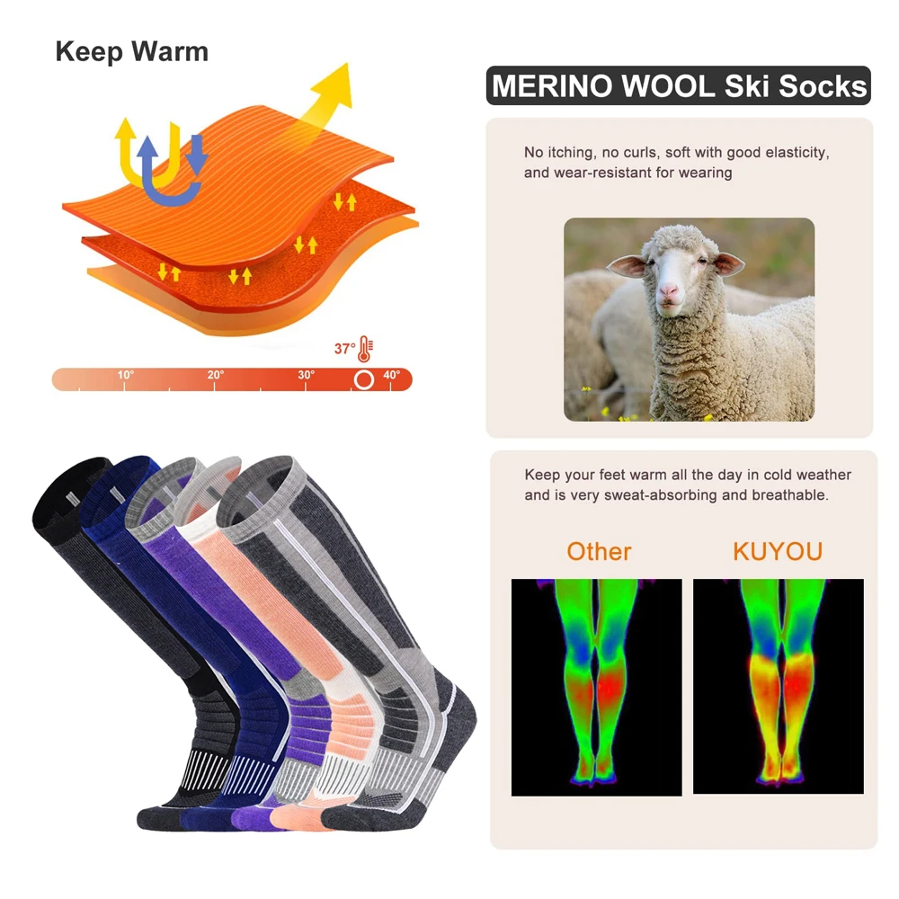1 Pair Merino Wool Thermal Soc - Wool Hiking Sock avis et prix