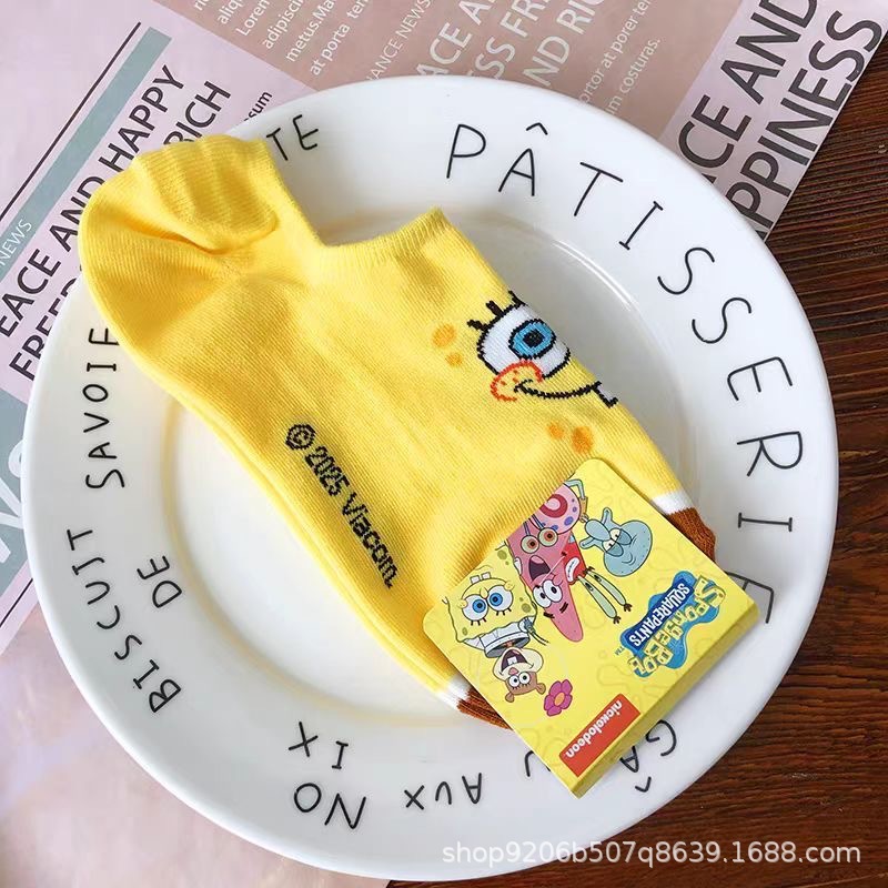 4PCS Hot Cute SpongeBob Square - Invisibility Sock Loafer avis et prix
