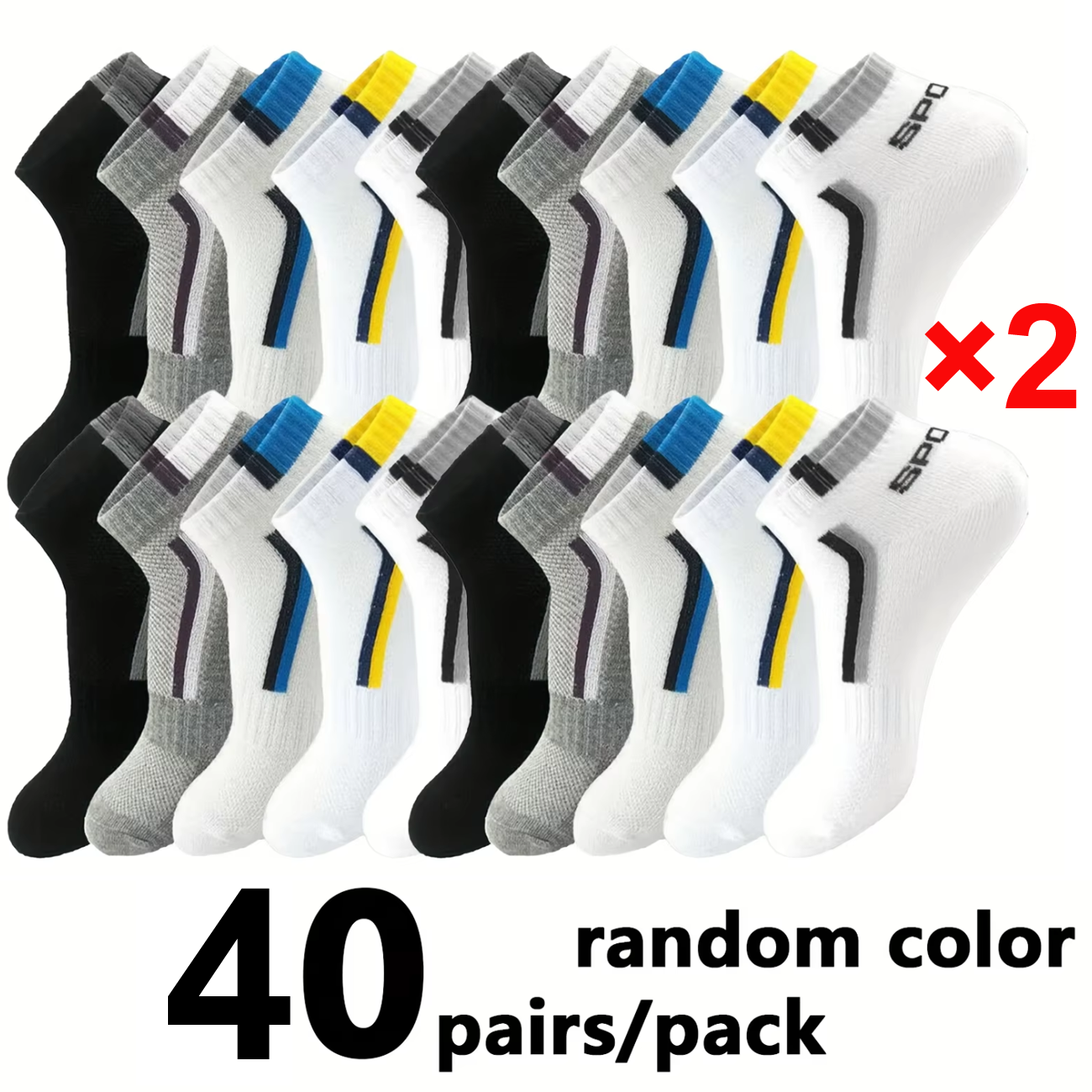 5/10/40Pair Men's Anti-Slip An - Ankle Sock Low Cut avis et prix