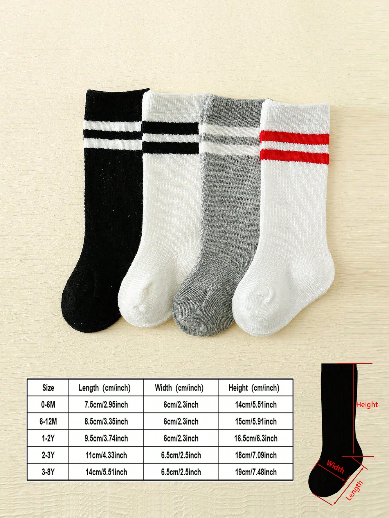 4-Pack Baby Toddler Striped Cr - Cotton Crew Sock Pack avis et prix