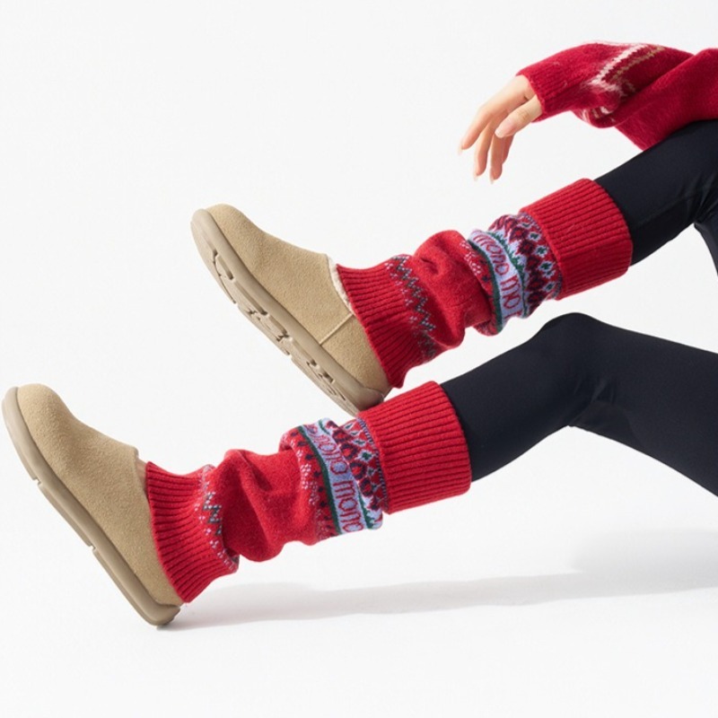 ​Fair Isle Knitted Leg Warmers - Boot Sock Slouchy avis et prix