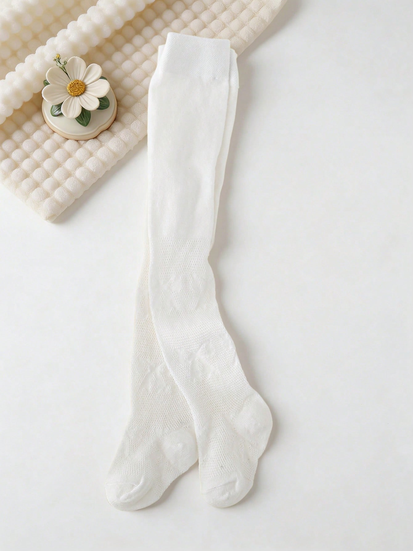 3/1 Pcs Girls White Bow Print  - Tights Pantyhose Sheer avis et prix