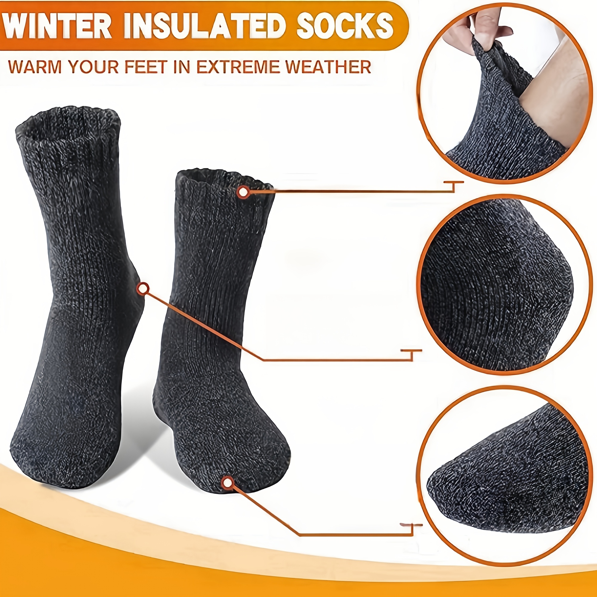 Three Pairs of Men'S Black Soc - Thermal Sock Winter avis et prix