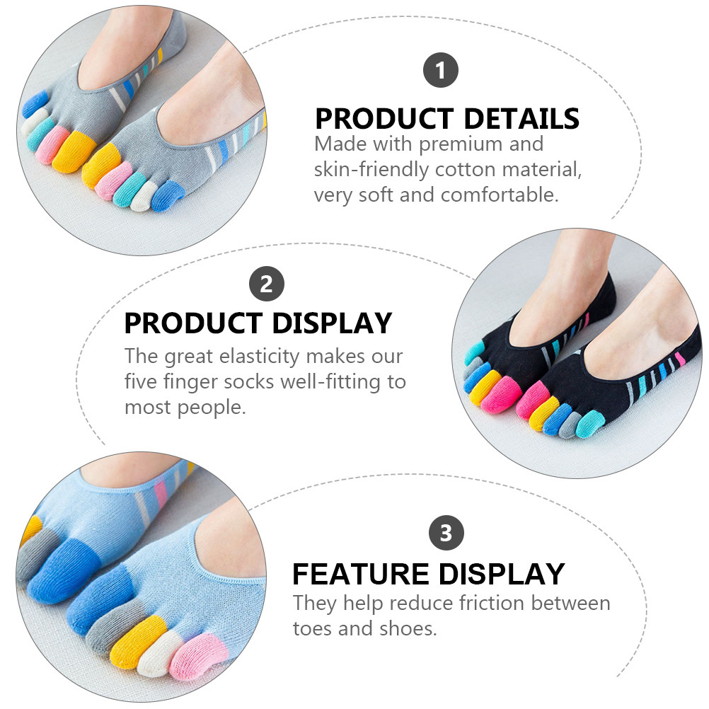5Pairs Yoga Toe Socks Women In - Invisibility Sock Loafer avis et prix