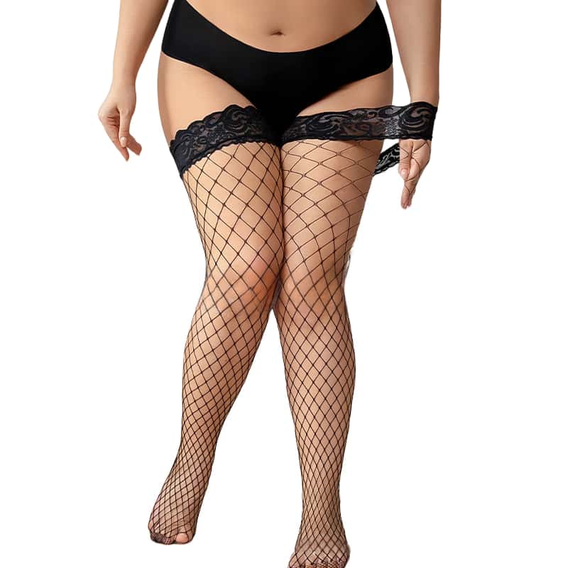 FREEAUCE Plus Size Hollow Mesh - Thigh High Sock Stay Up avis et prix